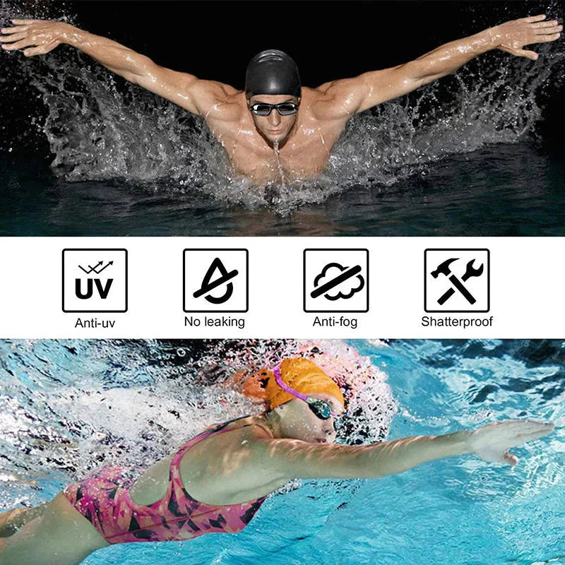 Swimming Goggles for Men & Women â Anti-Fog UV Protection, Waterproof, Adjustable Silicone Swim Goggles for Adults & Kids