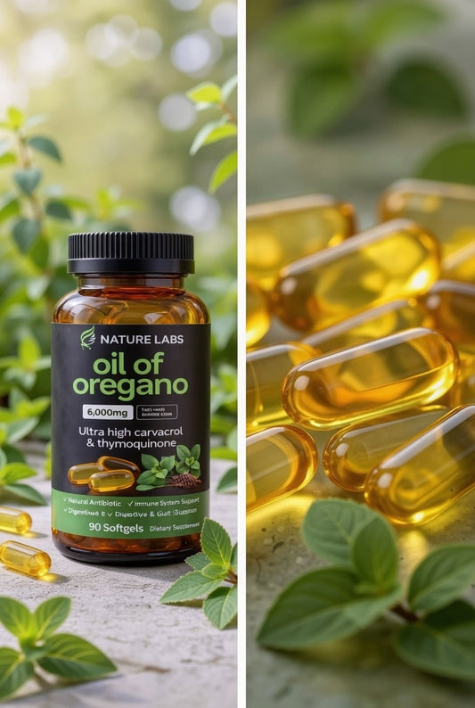 OregaLab+ Nature Labs, aceite de oregano 80% carvacrol, 90 softgels