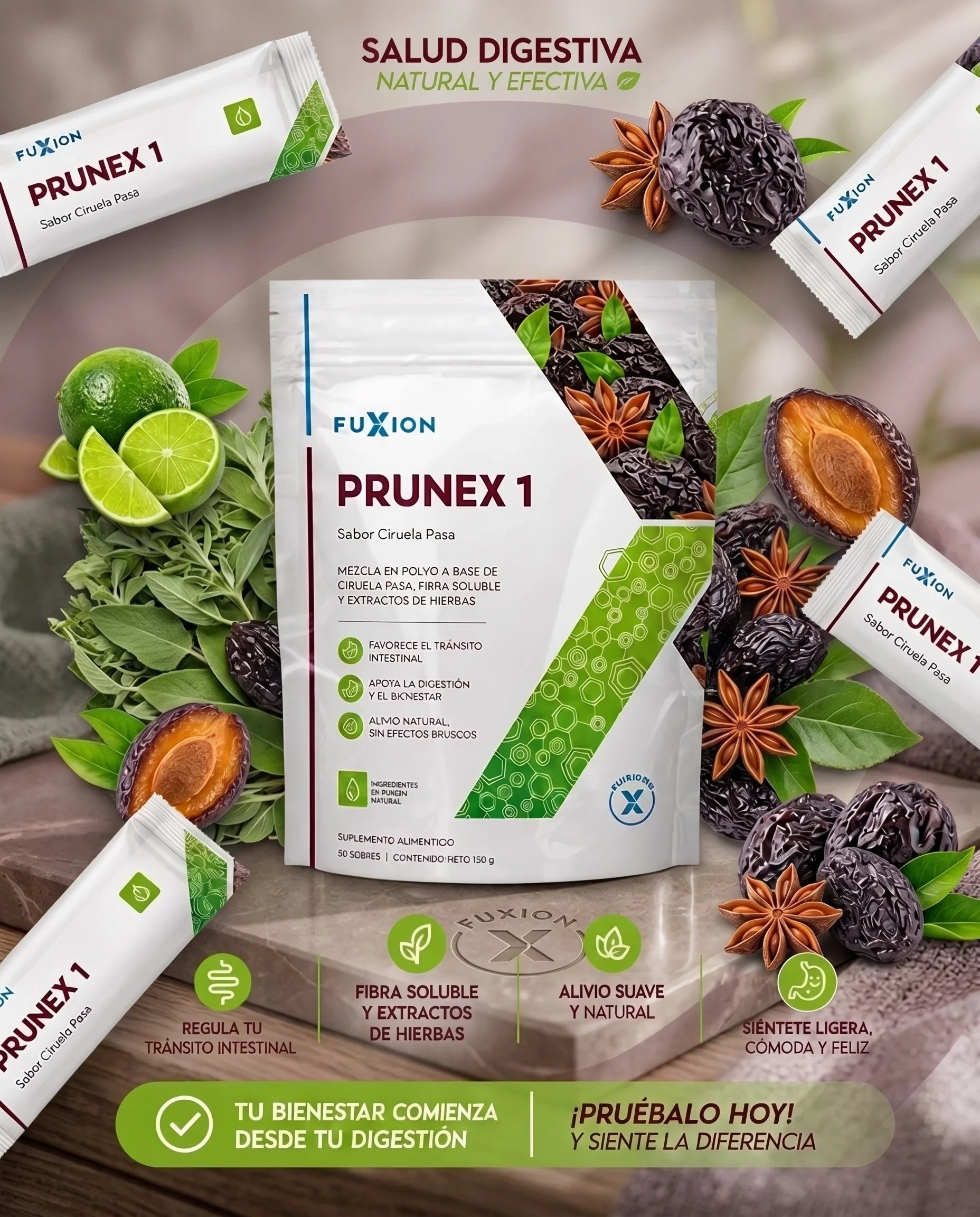 Prunex 1 -Equilibrio digestivo real desde le dia 1