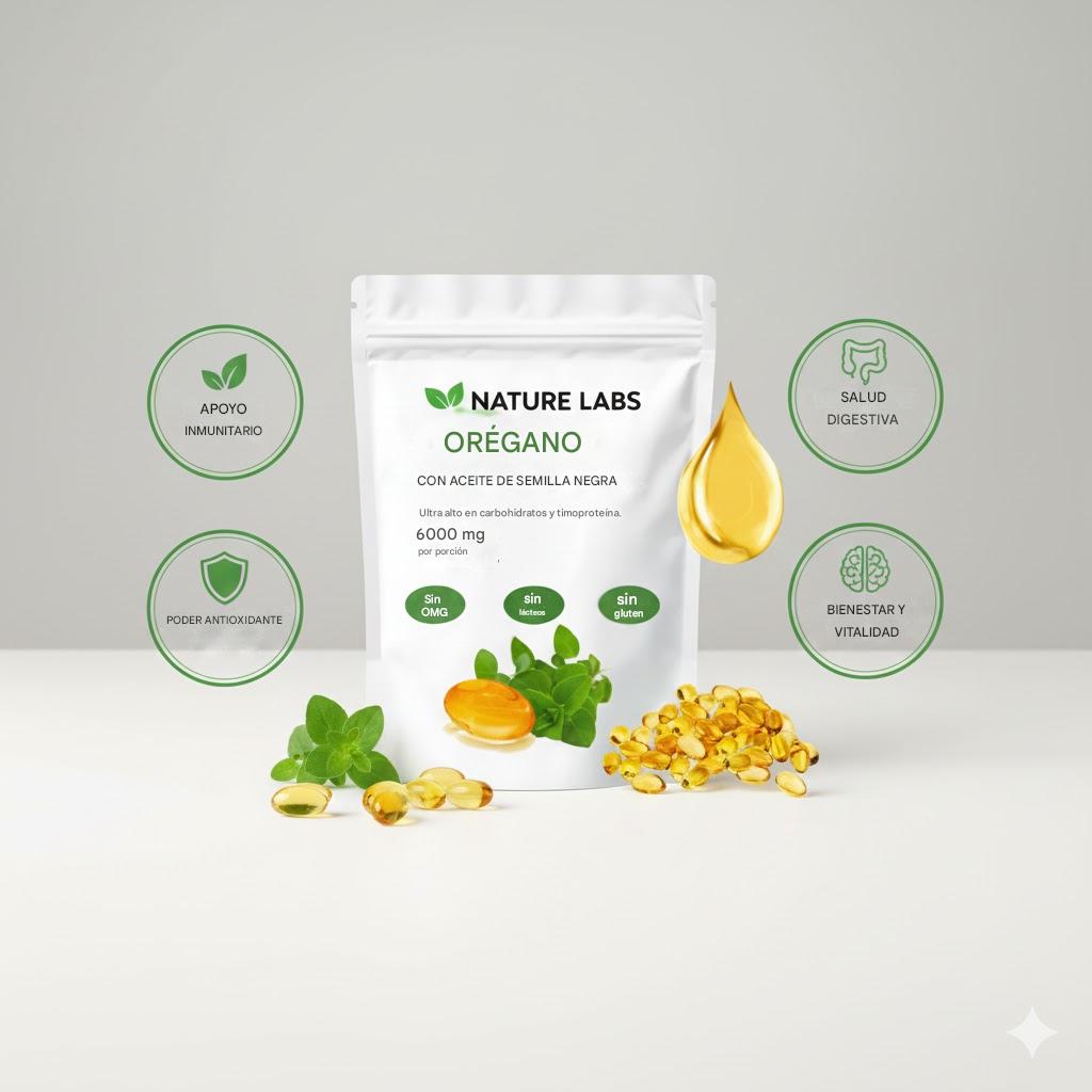 Cápsulas Blandas de Aceite de Orégano - Nature Labs