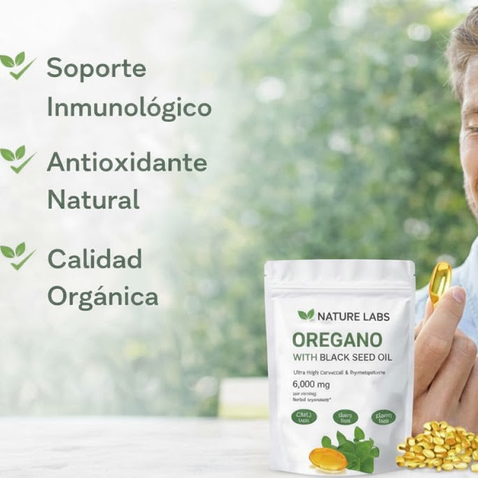 Cápsulas Blandas de Aceite de Orégano - Nature Labs